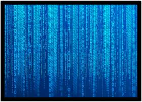 Quadro Decorativo Informática Tecnologia Binário Computação Lojas Salas Quartos Com Moldura RC003