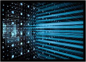 Quadro Decorativo Informática Tecnologia Binário Computação Lojas Salas Quartos Com Moldura RC007