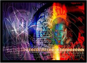 Quadro Decorativo Informática Tecnologia Binário Computação Lojas Salas Quartos Com Moldura RC011