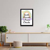Quadro Decorativo Insista, Persista e Nunca Desista 45x34cm