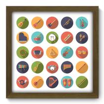 Quadro Decorativo - Instrumentos Musicais - 33cm x 33cm - 046qdgm