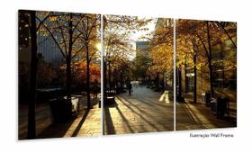 Quadro Decorativo Interiores Paisagem Toronto Tecido 3 Peças Quadro Decorativo Interiores Paisagem Toronto Tecido 3 Peças