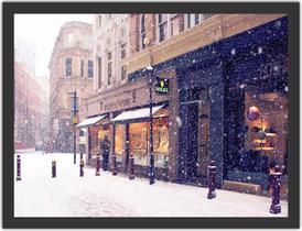 Quadro Decorativo Inverno Neve Paisagens Natureza Salas Decorações Com Moldura