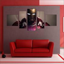 Quadro Decorativo Iron Man Homem De Ferro Avengers Vingadores 5 Peças GG1