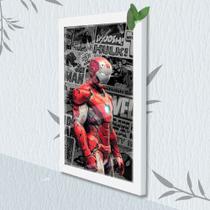 Quadro Decorativo Iron-Man Paper + Vidro 33x25 Sala Quarto Quadro Decorativo Iron-Man Paper + Vidro 33x25 Sala Quarto