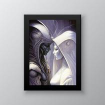 Quadro Decorativo Ísis e Osiris 24x18cm - com vidro
