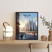 Quadro Decorativo Itália - Milão 24X18Cm - Com Vidro