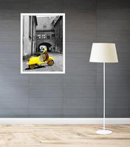 Quadro Decorativo Itália Vespa Amarela - 70X50Cm Quadro Decorativo Itália Vespa Amarela - 70X50Cm