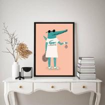 Quadro Decorativo Jacaré Jogando Tênis 33X24Cm Quadro Decorativo Jacaré Jogando Tênis 33X24Cm