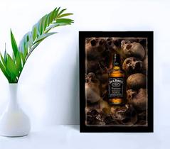 Quadro Decorativo Jack Daniels Skull Bar Restaurante C/Vidro Quadro Decorativo Jack Daniels Skull Bar Restaurante C/Vidro