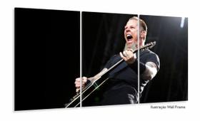 Quadro Decorativo James Hetfield Metallica Em Tecido 3 peças