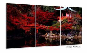 Quadro Decorativo Japão Sakura Vermelho 120x60 Quadro Decorativo Japão Sakura Vermelho 120x60