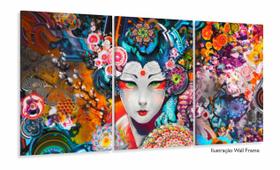 Quadro Decorativo Japonesa Art Japão 3 peças 120x60 sala quarto