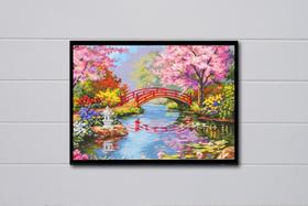 Quadro Decorativo Jardim Japonês com Moldura E Acetato Tamanho A3