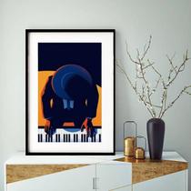 Quadro Decorativo Jazz Piano 60x48cm Quadro Decorativo Jazz Piano 60x48cm