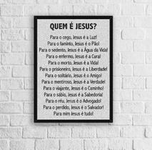 Quadro Decorativo Jesus 33x24cm - Vidro E Moldura Preta