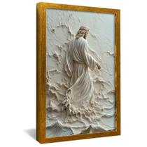 Quadro Decorativo Jesus andando nas Águas em Mármore V2227