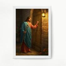 Quadro Decorativo Jesus Batendo a Porta 45x34cm - Vidro