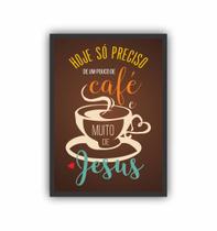 Quadro decorativo Jesus café Moldura preta