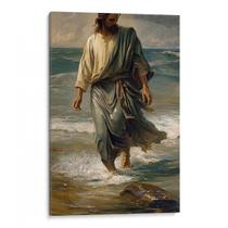 Quadro decorativo Jesus Caminhando Sobre As Águas Serenas - Art Canvas