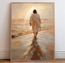 Quadro Decorativo Jesus Cristo Andando sobre as Águas Religioso Religião