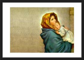 Quadro Decorativo Jesus Cristo e Maria Religiosidade Salas Decoração Com Moldura