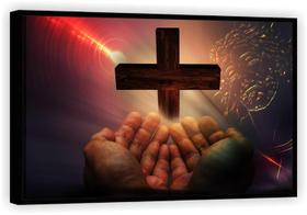 Quadro Decorativo Jesus Cristo Oração Cruz Religioso Salas Tela Canvas Premium