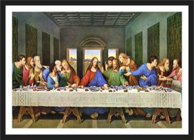 Quadro Decorativo Jesus Cristo Santa Ceia Apóstolos Religiosidade Salas Decoração Com Moldura