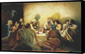 Quadro Decorativo Jesus Cristo Santa Ceia Canvas Moldura Filete Quadro Decorativo Jesus Cristo Santa Ceia Canvas Moldura Filete