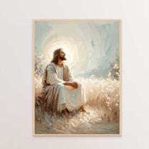Quadro Decorativo Jesus Cristo Sentado Religioso Quadro Decorativo Jesus Cristo Sentado Religioso
