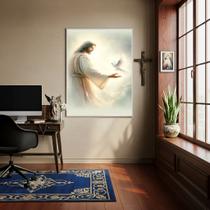 Quadro Decorativo Jesus E O Espírito Santo - 70x50cm Quadro Decorativo Jesus E O Espírito Santo - 70x50cm