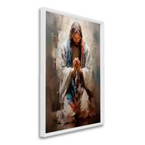 Quadro Decorativo Jesus em Oração 1 Tela 60x90cm para Decorar, Igreja, Sala, Quarto Branco Quadro Decorativo Jesus em Oração 1 Tela 60x90cm para Decorar, Igreja, Sala, Quarto Branco