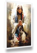 Quadro Decorativo Jesus em Oração Moldura Grande