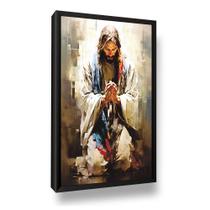 Quadro Decorativo Jesus em Oração Moldura Sala