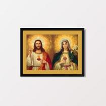 Quadro Decorativo Jesus eMaria 33x24cm - com vidro