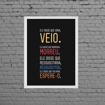 Quadro Decorativo Jesus Está Voltando 45X34Cm Moldura Branca