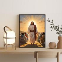 Quadro Decorativo Jesus Iluminado 24X18Cm - Com Vidro