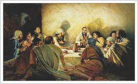 Quadro Decorativo Jesus Santa Ceia Apóstolos Religiosidade Com Moldura Branca Q01