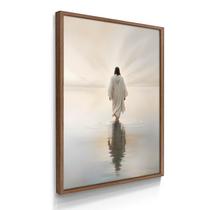 Quadro Decorativo Jesus Sobre Águas 55x40 Com Moldura