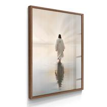 Quadro Decorativo Jesus Sobre Águas 55x40 Com Vidros