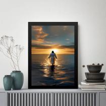Quadro Decorativo Jesus Sobre As Águas 45x34cm - com vidro Quadro Decorativo Jesus Sobre As Águas 45x34cm - com vidro