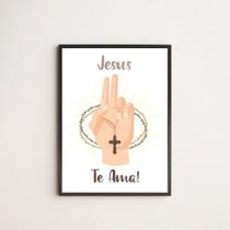 Quadro Decorativo Jesus Te Ama 24x18cm