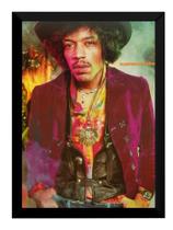 Quadro Decorativo Jimi Hendrix Rock Arte Moldura 42x29cm