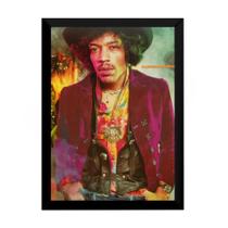 Quadro Decorativo Jimi Hendrix Rock Arte Poster Com Moldura