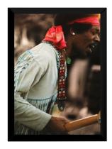 Quadro Decorativo Jimi Hendrix Rock Moldura 42x29cm