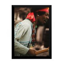 Quadro Decorativo Jimi Hendrix Rock Poster Com Moldura