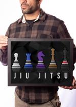 Quadro Decorativo Jiu Jitsu Arte Marcial Xadrez Graduação