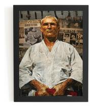 Quadro Decorativo Jiu Jitsu Arte Mestre Helio Gracie 42x29cm