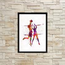 Quadro Decorativo Jogadores Volei 45x34cm