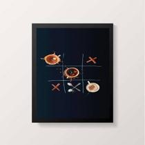 Quadro Decorativo Jogo Da Velha Café 45x34cm - com vidro Quadro Decorativo Jogo Da Velha Café 45x34cm - com vidro